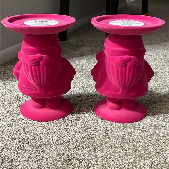 Pink Gnome Candle Holders - Picture 1 of 3